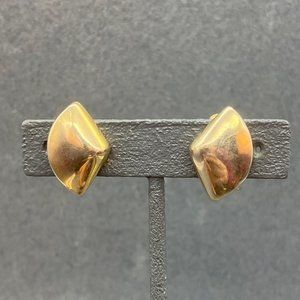 Napier Clip On Earrings As Is Gold Screw Back Lever Wedge Fan Pie Retro Vintage